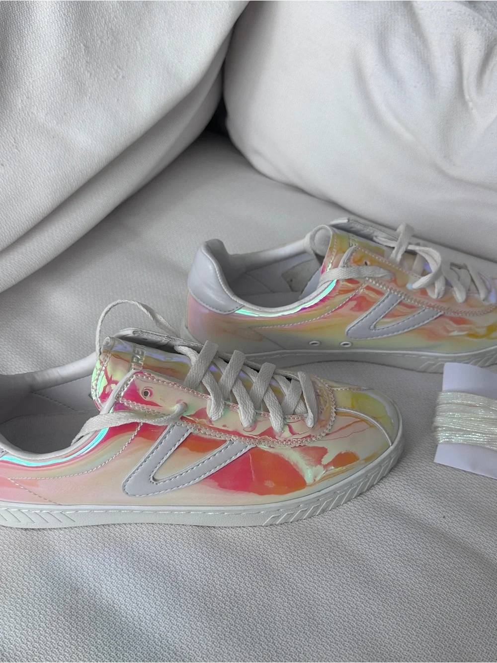 Tretorn Holographic Rainbow Patent Leather Sneakers | Size 9 | Excellent